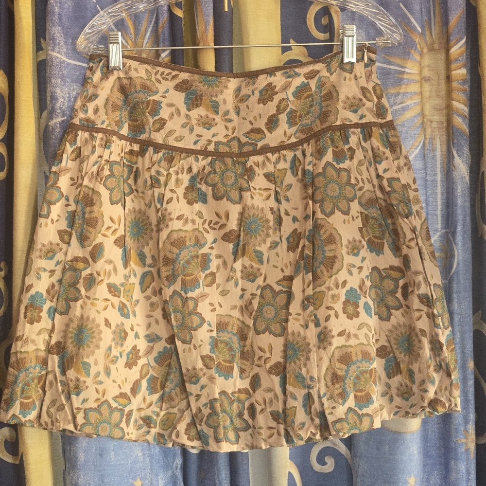 Delias Brown Floral Skirt Size 7/8 - Picture 3 of 7